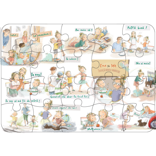 Ema si Eric invata bunele maniere - Puzzle gigant